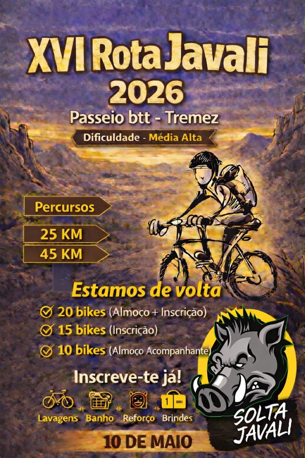Cartaz XVI Rota do Javali 2026
